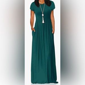 Dark Teal Green Maxi Dress…with Pockets!